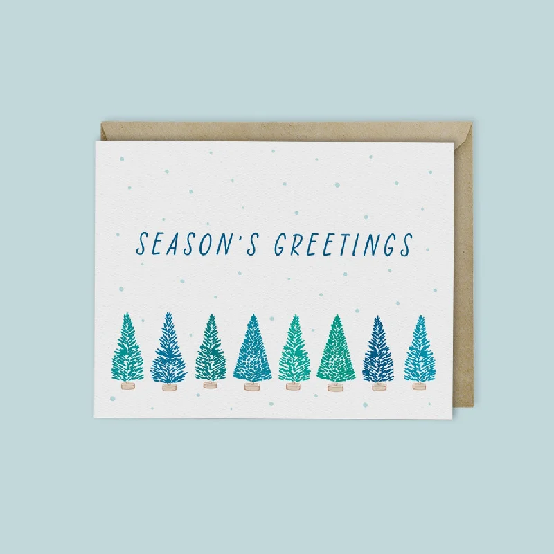 Christmas Magical Night SEASONS GREETINGS - PINE FOREST CARD