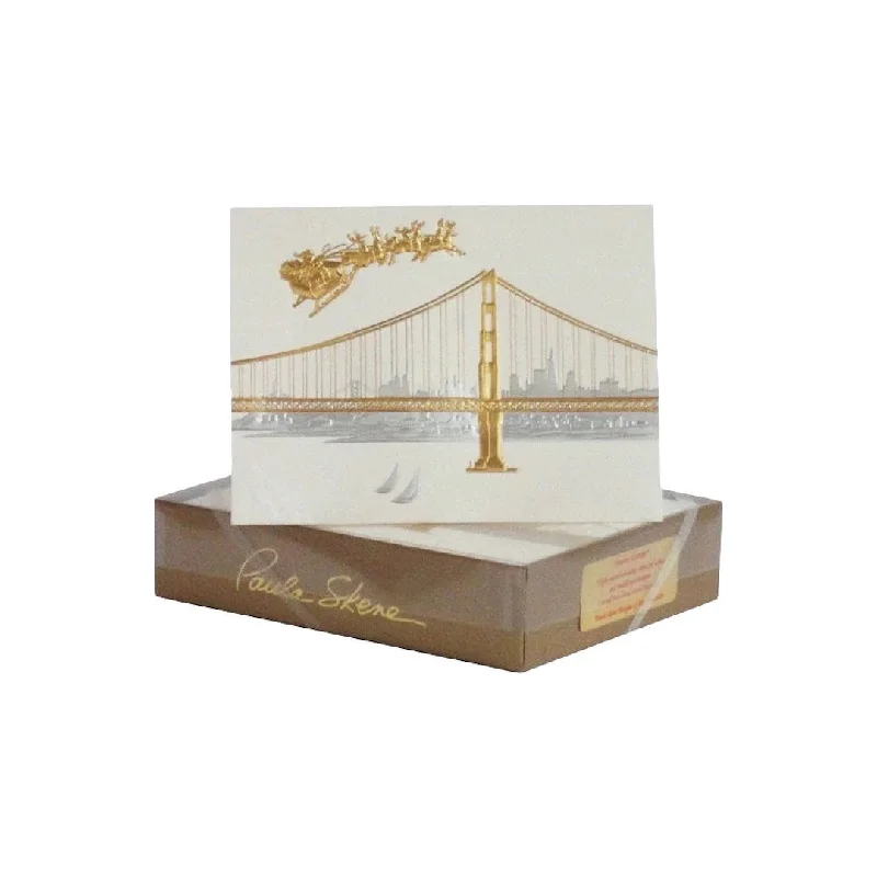 San Francisco Skyline with Santa Note Cards, Set of 8