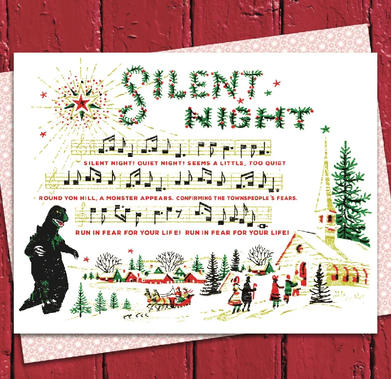 Christmas Special Dinner Silent Night Monster Holiday Card