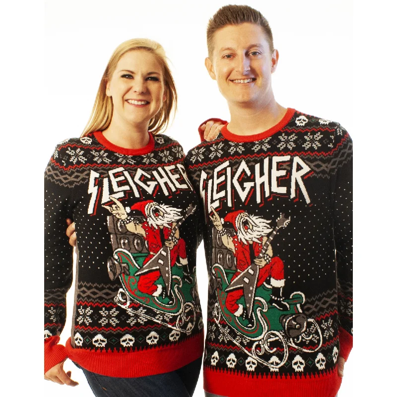 Christmas Snowy Windows Sleigher Santa | Ugly Christmas Sweater For Men & Women | Unisex Sizing