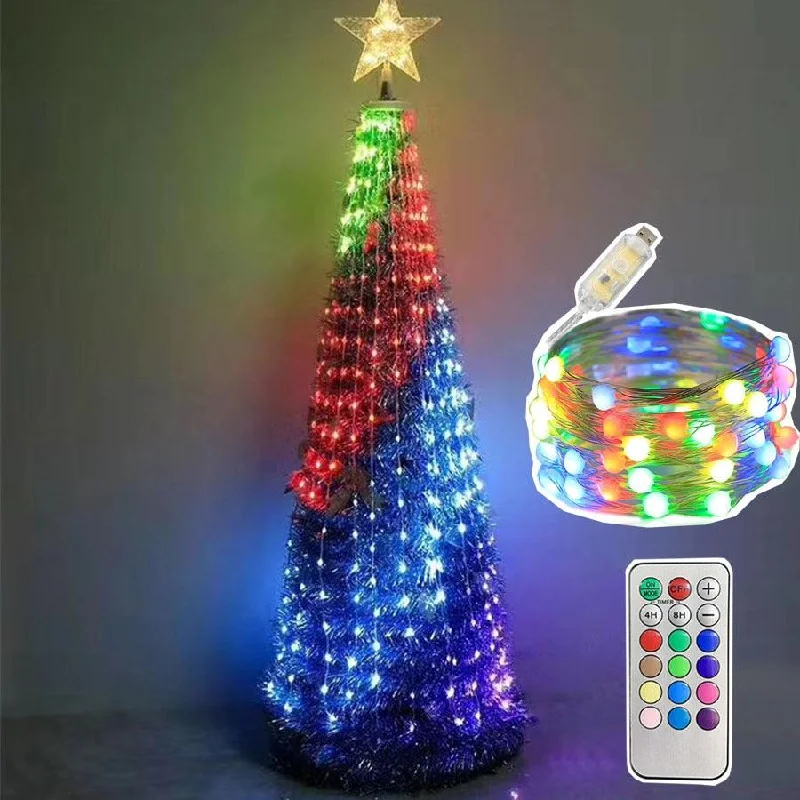Christmas Gift Wrapping Ideas Smart RGB Christmas Tree Fairy Light