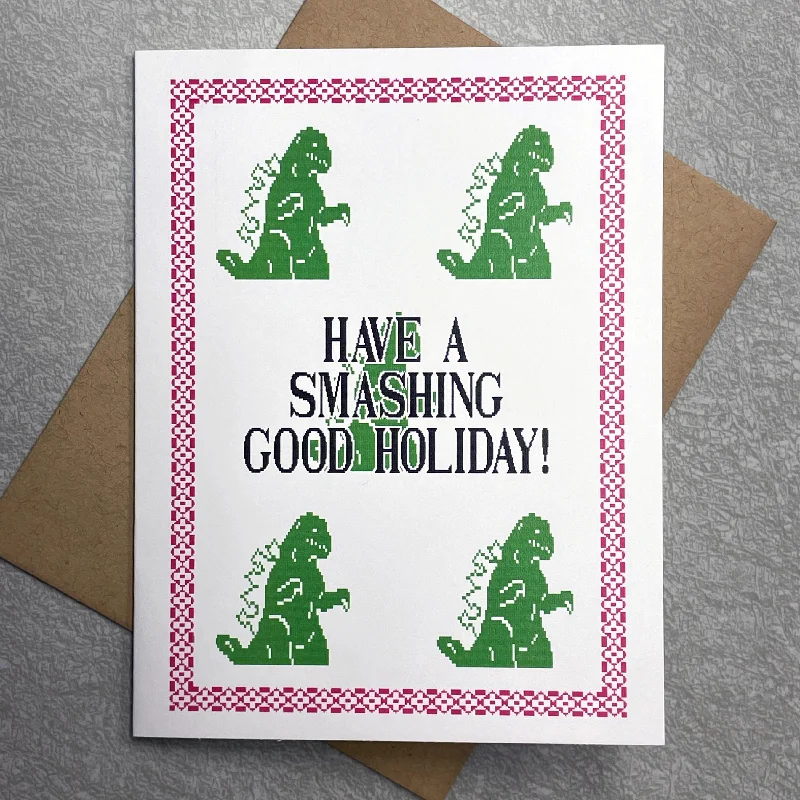Christmas Family Fun Night Smashing Good Holiday Card