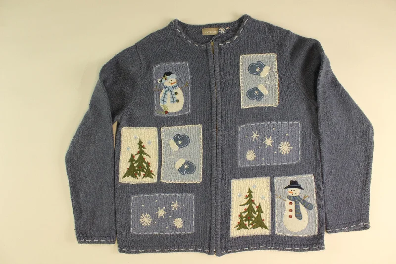 Christmas Fairy Lights Snowflakes and Mittens- Small Christmas Sweater