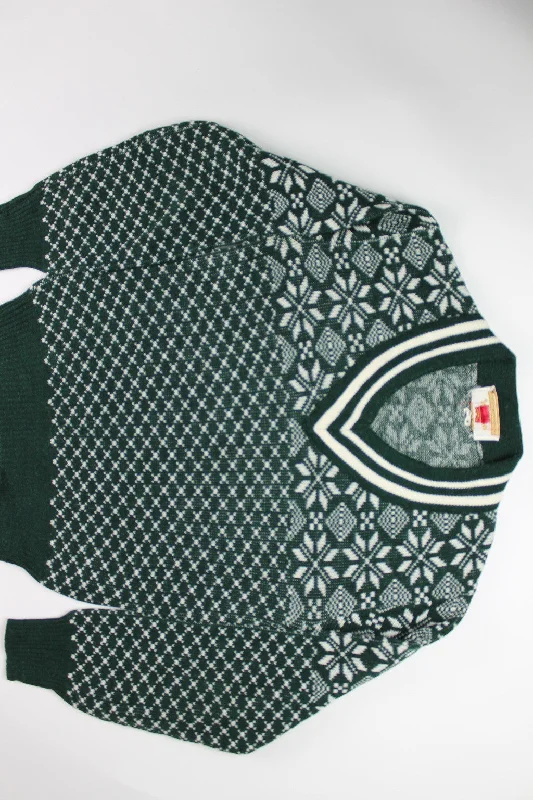 Christmas Holiday Traditions Snowflakes On My V Neck-Small Christmas Sweater