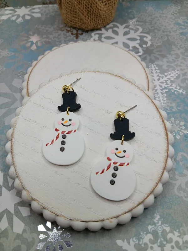 Christmas Hot Cocoa Snowman Earrings