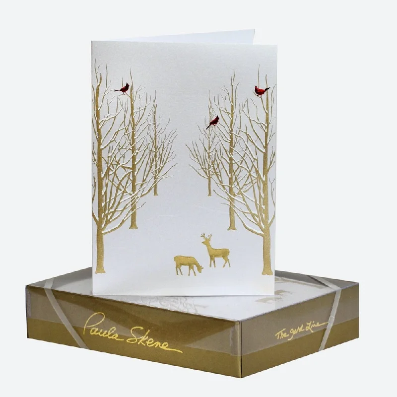 Snowy Forest Holiday Note Cards, Set of 8