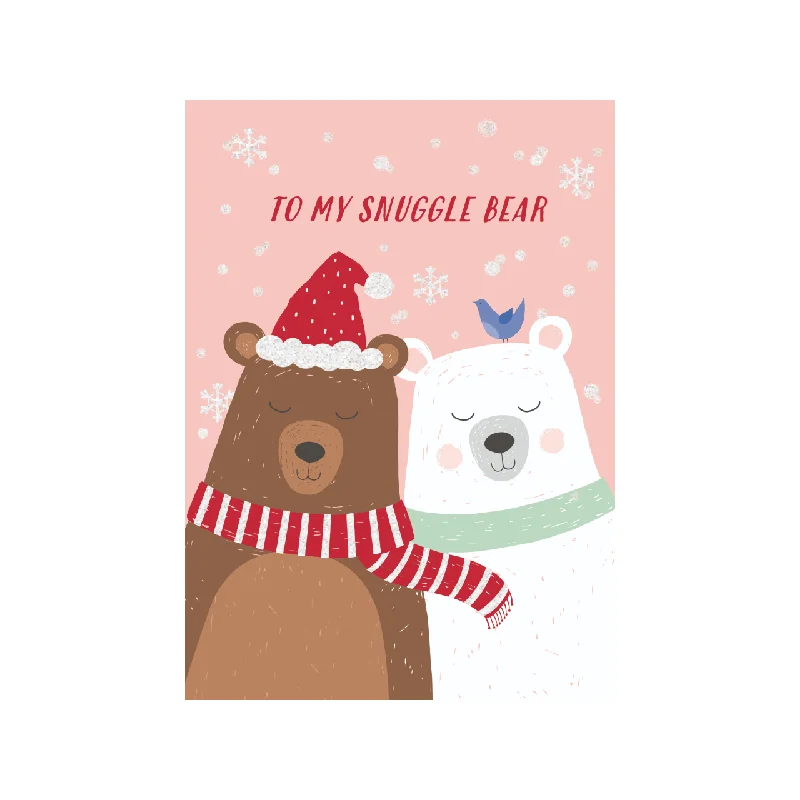 Christmas Cozy Treats Snuggle Love Bear Christmas Card