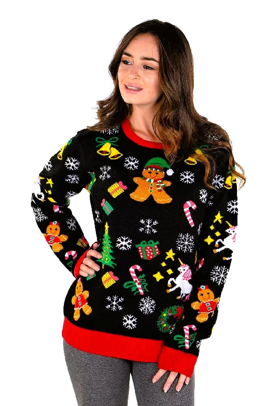 Christmas Holiday Baking SOCAL LOOK Long Sleeve Pullover Festive Ugliest Christmas Sweater - Winter Holiday Funny Xmas Sweater for Big Boys & Girls