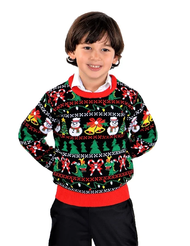 Christmas Holiday Decor SOCAL LOOK Kids Ugly Christmas Sweater, Multicolor Long Sleeve Unisex Children Tacky Cute T-Rex Reindeer Holiday Xmas Pullover for Boys & Girls
