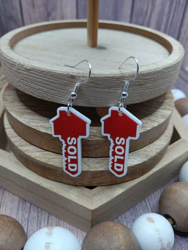 Christmas Snow Covered Streets SOLD Key Earrings