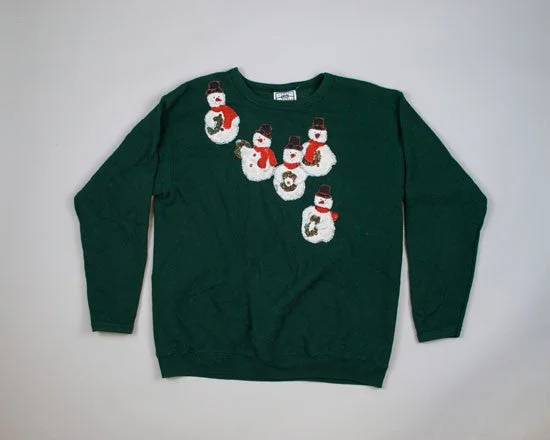 Sparkling Snowmen-Large Christmas Sweater