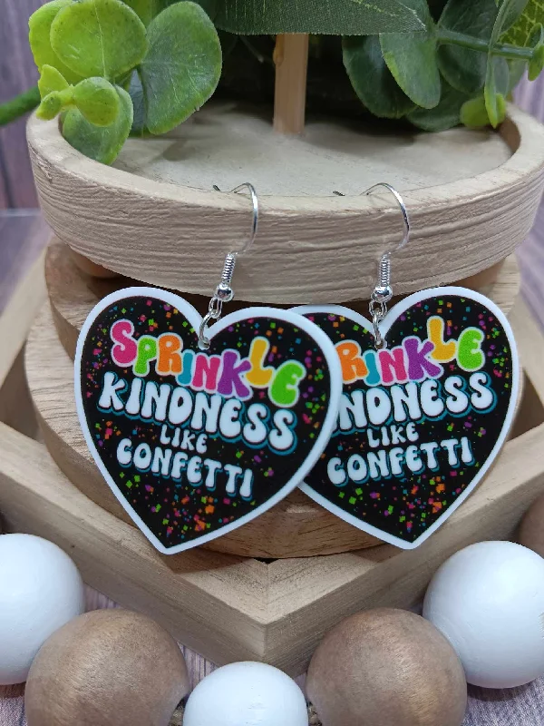 Christmas Snowman Building Sprinkle Kindness Like Confetti Earrings