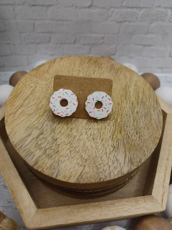 Christmas Holiday Festivities Sprinkled Donut Earrings