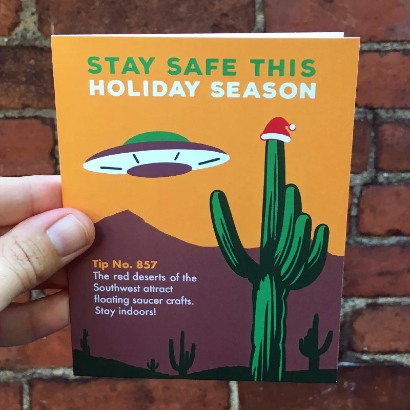Christmas Toy Workshop Stay Safe Holiday UFO Card