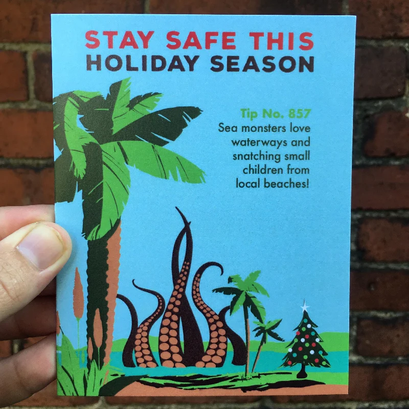 Christmas Star Tree Topper Stay Safe Kraken Holiday Card