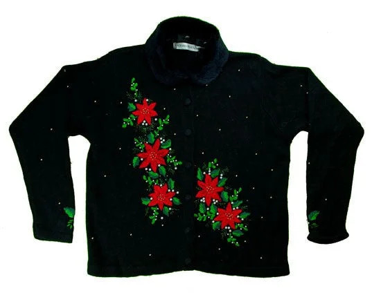 Stitched Flowers-Small Christmas Sweater