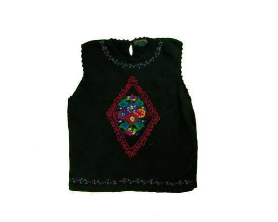 Stitched Flowers-X-Small Christmas Sweater
