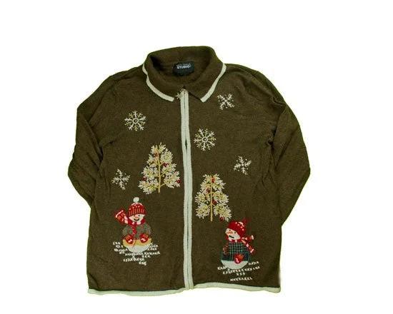 Stitched Trees-Small Christmas Sweater