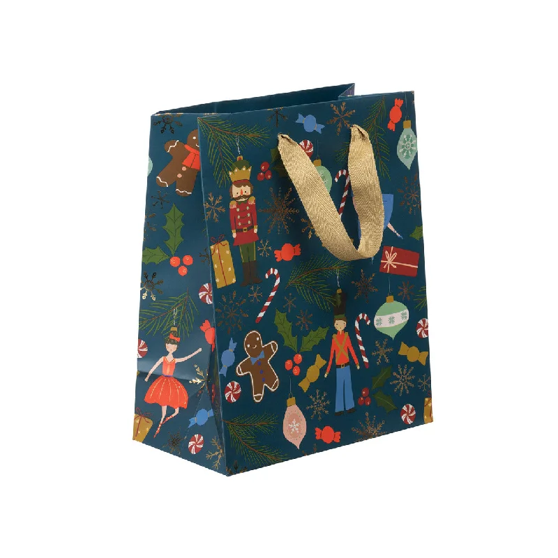 Christmas North Pole Sugar Plum Gift Bag - Navy Small