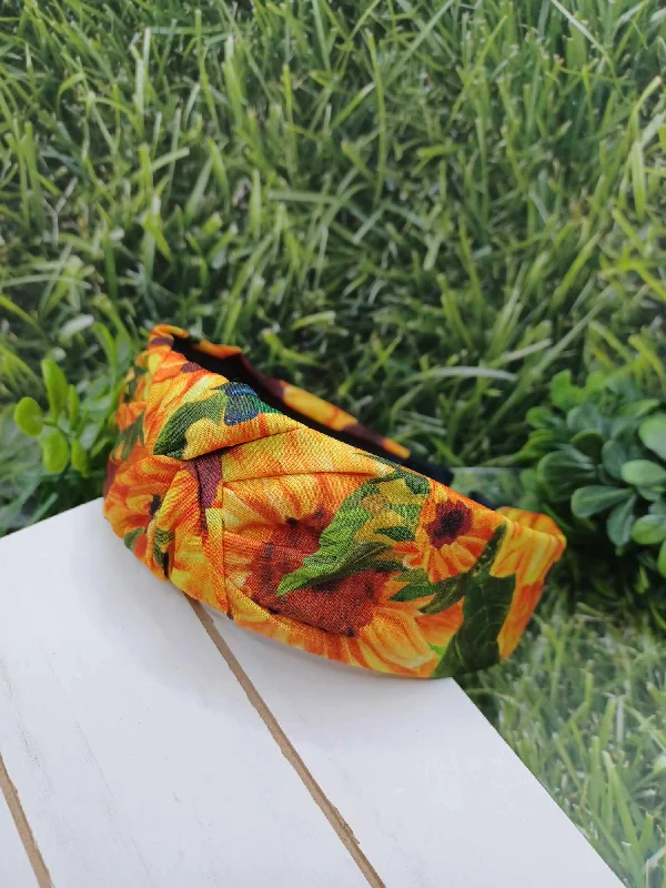 Christmas Holiday Decor Sunflower Headband - Black