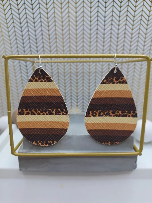 Christmas Cozy Comfort Tan, Caramel, Brown, & Leopard Earrings