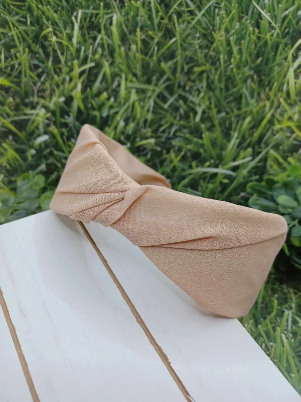 Christmas Family Gathering Tan Gathered Headband