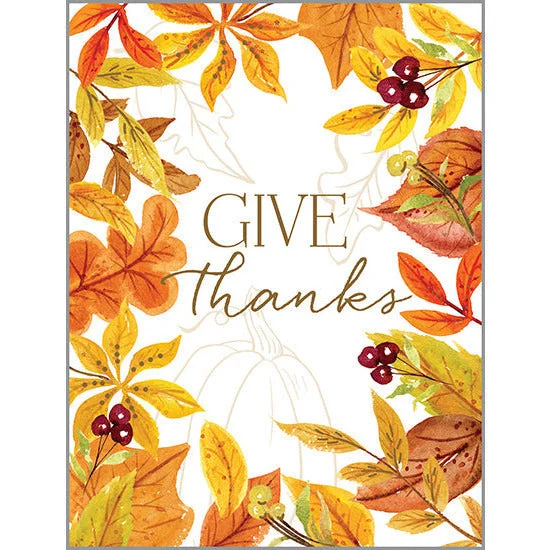 Thanksgiving card 3 pack - Leaf Border