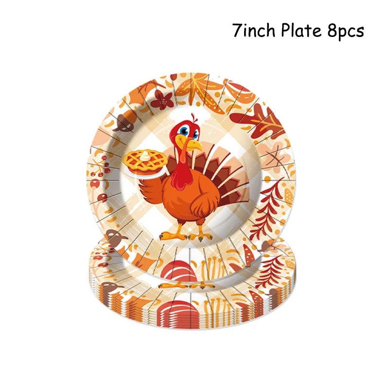 8pcs 7inch Plates