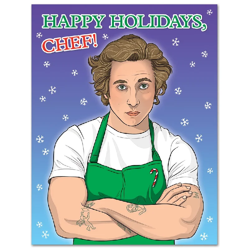 Christmas Winter Magic The Bear Happy Holidays, Chef Card