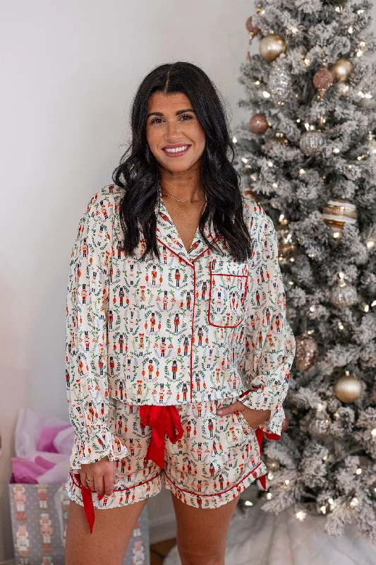 Christmas Candle Warmth The Nutcracker Ivory Pajama Set