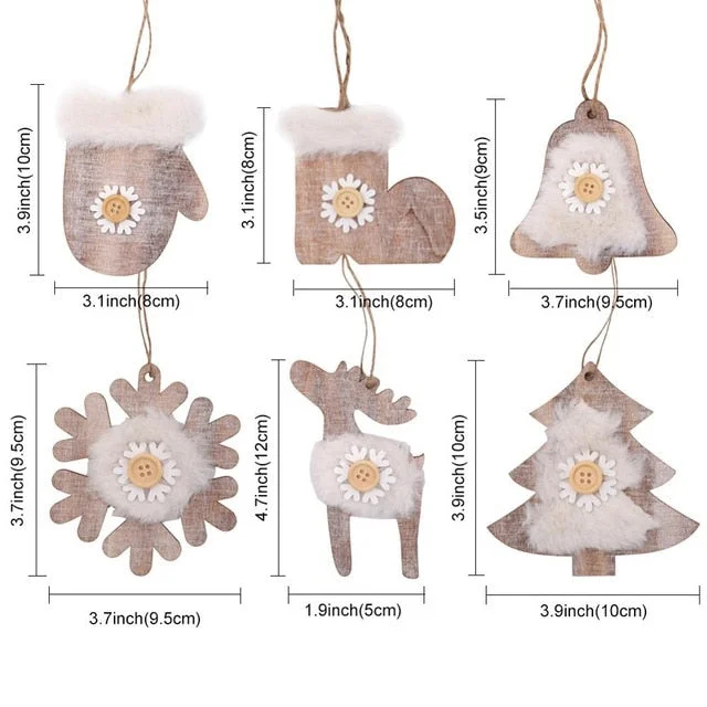 6pcs wooden