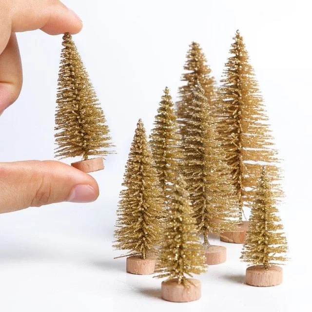 8pcs mini tree gold