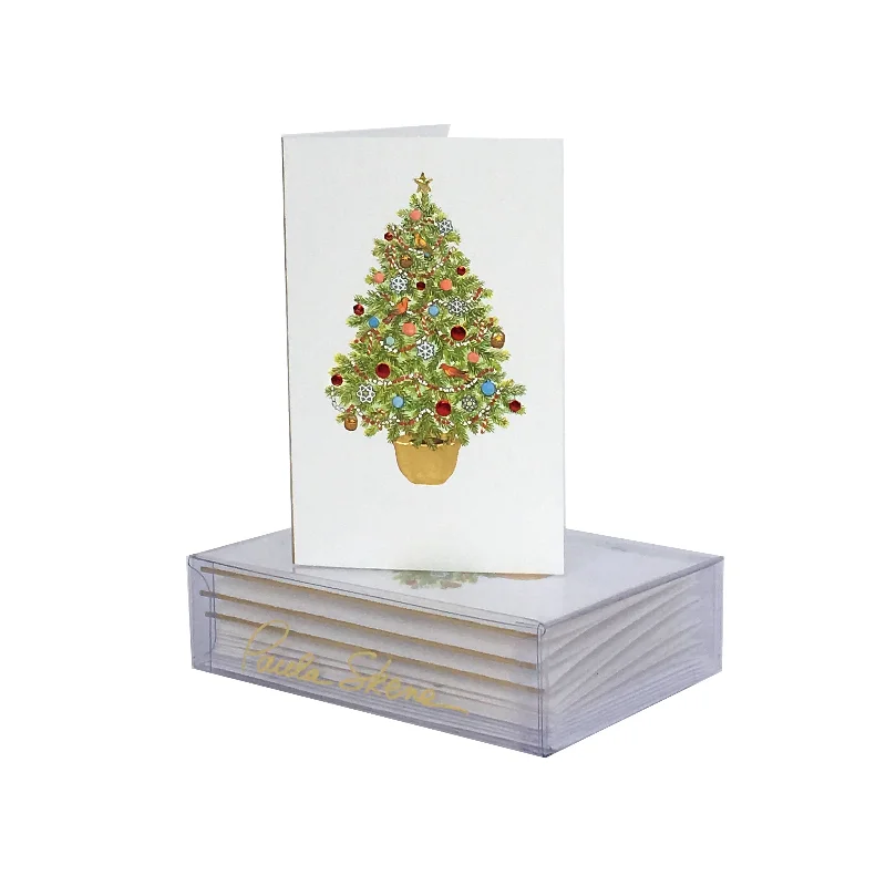 Holiday Tree in Pot Enclosure Cards, Set of 6