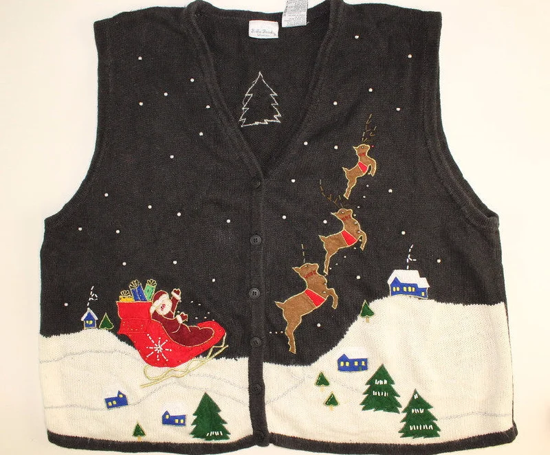 Christmas Winter Nights Magic Santa is Upward Bound- XX Large Christmas Sweater
