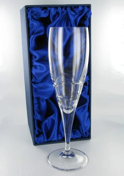 Christmas Home Decorations Verona Champagne Flute with Presentation Box & Free Engraving