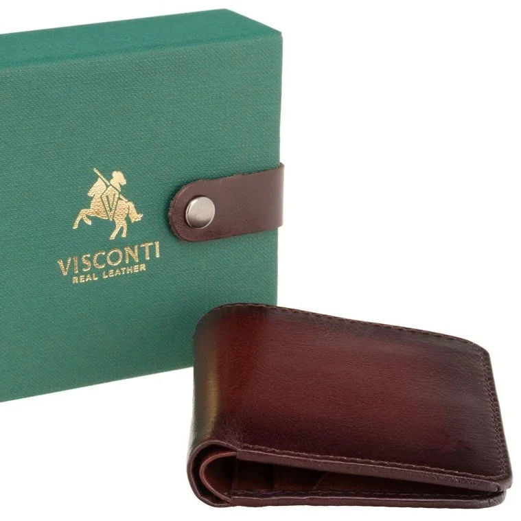 Christmas Festive Lights Visconti Atelier AT56 David Cash & Card Small Wallet Burnish Tan
