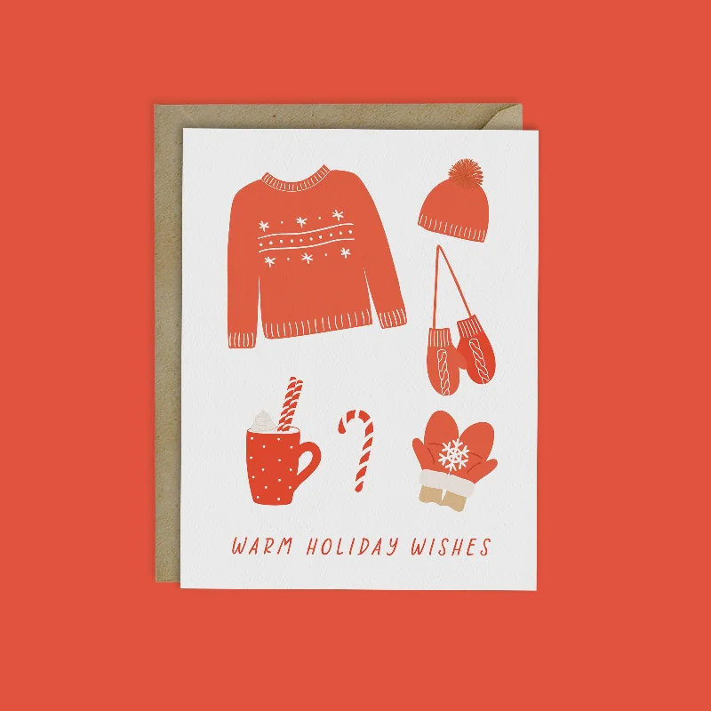 Christmas Santa Workshop WARM HOLIDAY WISHES-COZY CHRISTMAS CARD