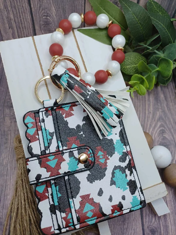 Christmas Cozy Comfort PREORDER - Western Cow Print Themed Wristlet Wallet