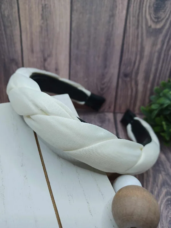 Christmas Joyful Vibes White Braided Style Headband