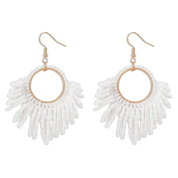 White Seabeaded Earrings