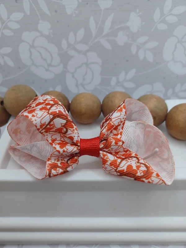 Christmas Toy Workshop White w/ Red Hearts Hair Accessory