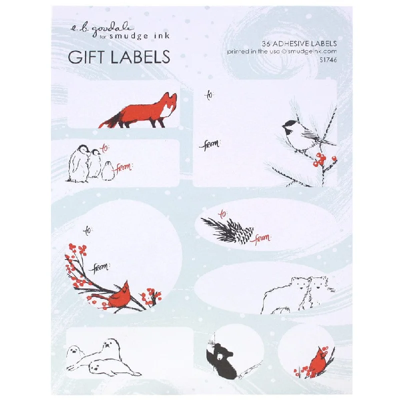 Christmas Cozy Comfort Winter Animals Gift Labels