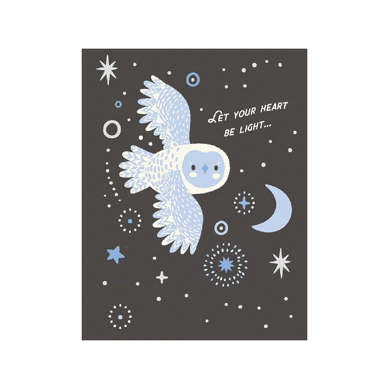 Christmas Magical Night Winter Solstice Owl Holiday Card