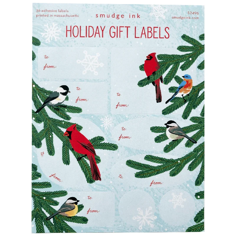 Christmas Gift Wrapping Ideas Winter Songbirds Holiday Gift Labels