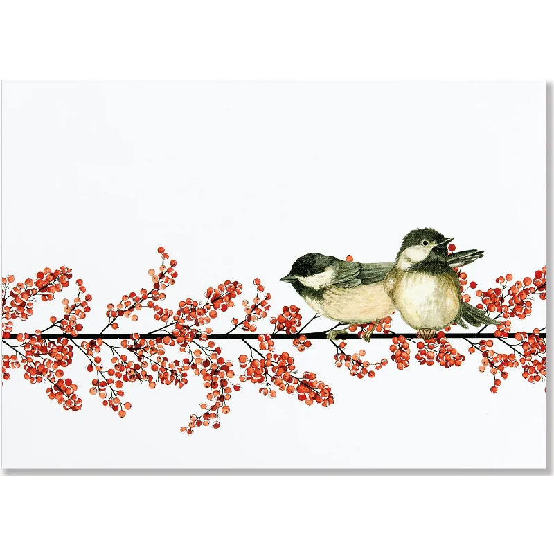 Winterberry & Chickadee Boxed Holiday Cards | Set of 20