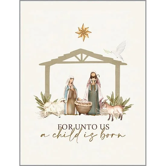 {with scripture} Christmas card - For Unto Us