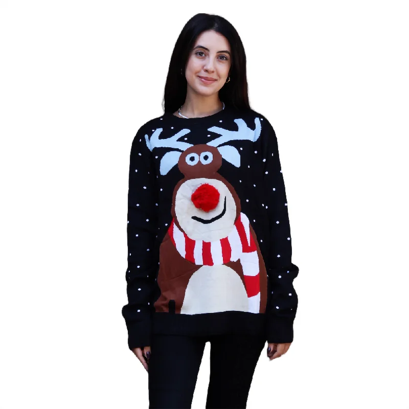 Christmas Festive Wrapping Nosy Reindeer Christmas Sweater