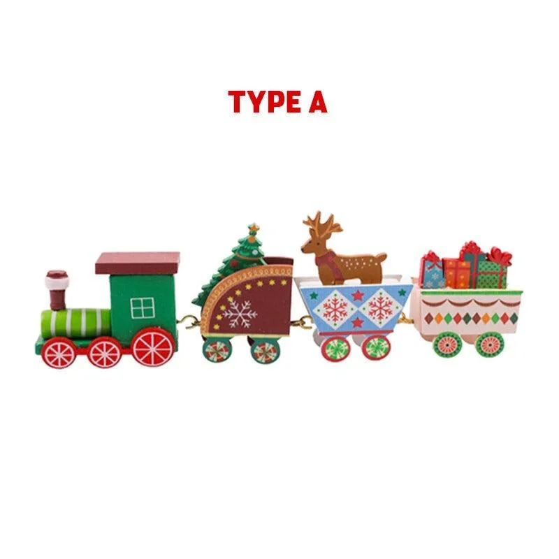 Christmas Fireplace Cozy Wooden Christmas Train Ornament