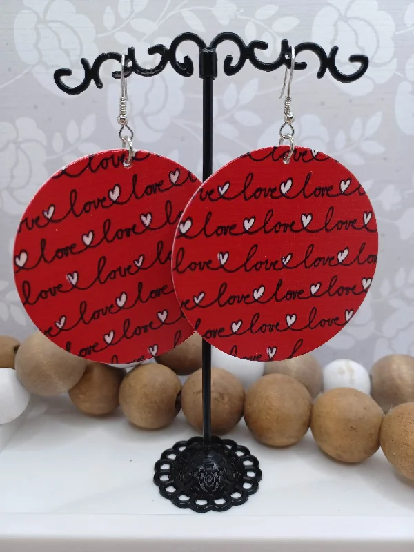 Christmas Santa Arrival Wooden Love Earrings