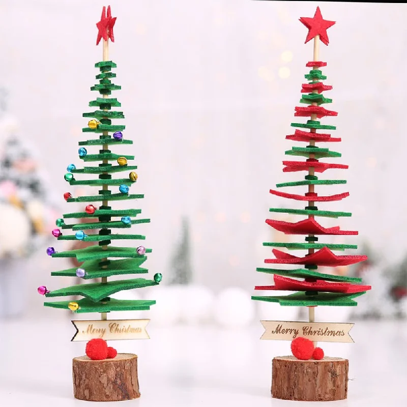 Christmas Glittering Stars Wool Felt Christmas Tree Xmas